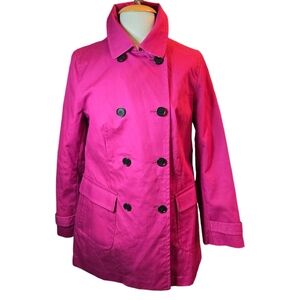 Talbots Hot Pink Double-Breasted Pea Coat